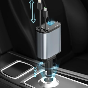 Teknalix - Cargador Múltiple Retráctil para Automóvil 4 en 1